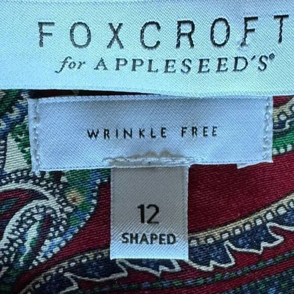 Foxcroft Paisley Button Down Bohemian Wrinkle Free Collar Long Sleeves M #2240 - Picture 11 of 13